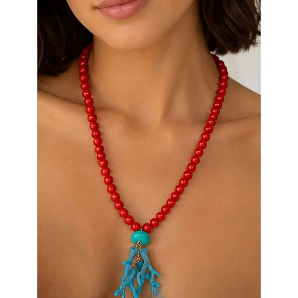 Boho beaded necklace #2683